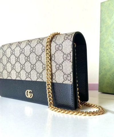 Replica Gucci GG Marmont Chain Bag Black