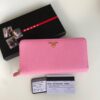 Replica Prada Saffiano Long Zipper Wallet Pink - 1:1 premium replica handbag