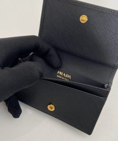 Replica Prada Saffiano Wallet Black Silver