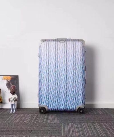 Rimowa & Dior Suitcase Light Blue - affordable luxury replica bag