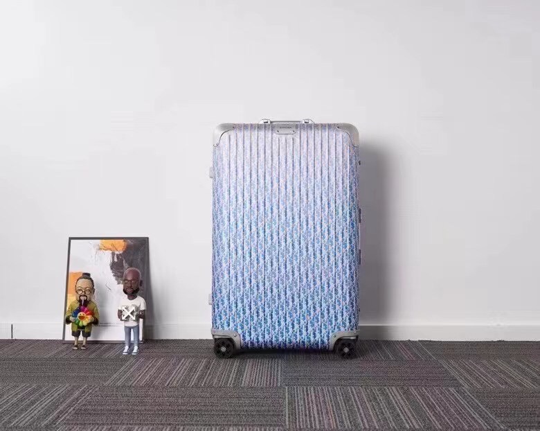 Rimowa & Dior Suitcase Light Blue - affordable luxury replica bag