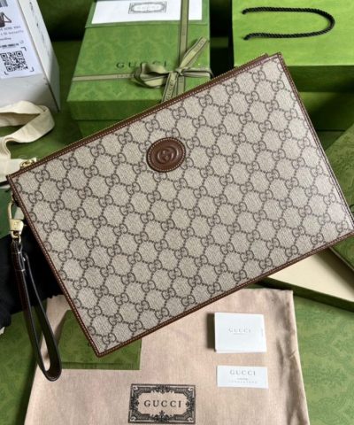 Replica Gucci Ophidia Clutch Brown - premium superclone handbag