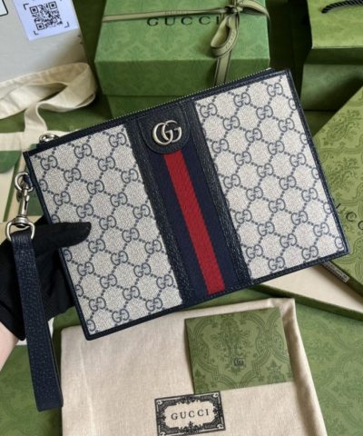 Replica Gucci Ophidia Web Clutch Blue