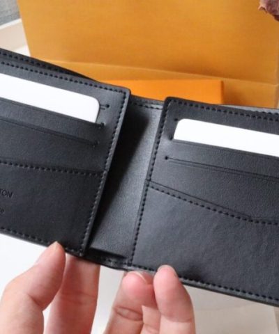 Louis Vuitton Slender Wallet Full Black - elite factory replica handbag