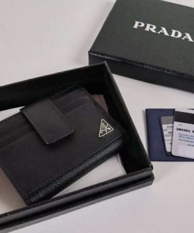 Replica Prada Saffiano Two Fold Wallet Silver