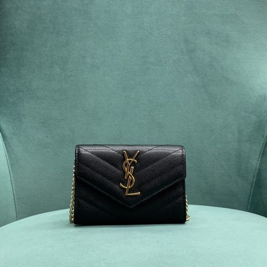 Yves Saint Laurent Chain Wallet Black - top-grade luxury bag dupe