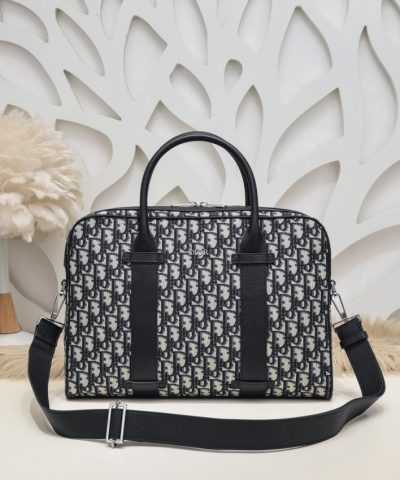 Replica Dior Oblique Briefcase White