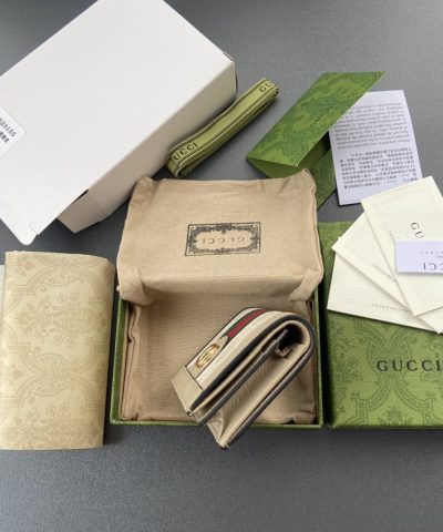 Replica Gucci Ophidia Compact White Wallet - 1:1 premium replica handbag