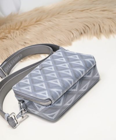 Replica Dior Zipped Pouch Diamond Blue - 1:1 premium replica handbag