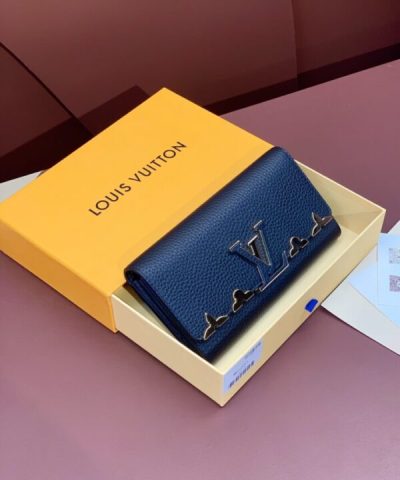 Louis Vuitton Capucines Long Dark Blue - affordable luxury replica bag