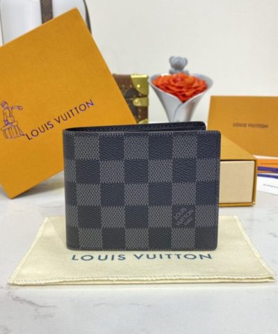Louis Vuitton Slender Wallet Black Grid - 1:1 premium replica handbag