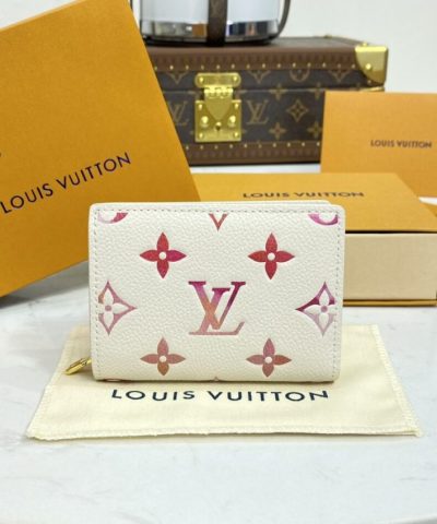 Louis Vuitton Zipper Coin Purse White&Pink - elite factory replica handbag