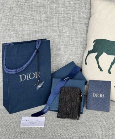 Replica Dior Zipper Card Holder Black - designer handbag clone