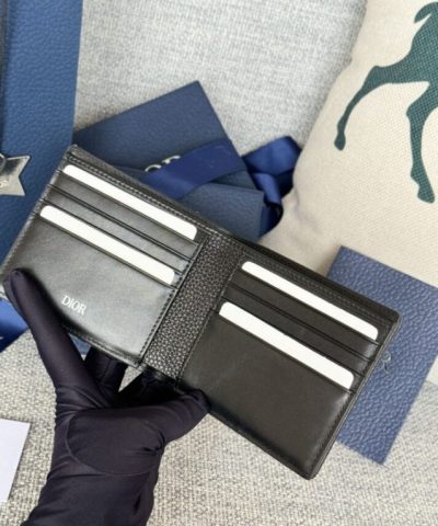 Replica Dior Jacquard Wallet Oblique Black