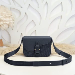 Replica Dior Saddle Messenger Bag Oblique Black