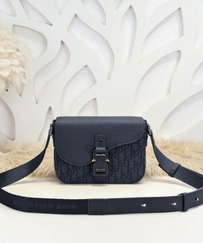 Replica Dior Saddle Messenger Bag Oblique Black