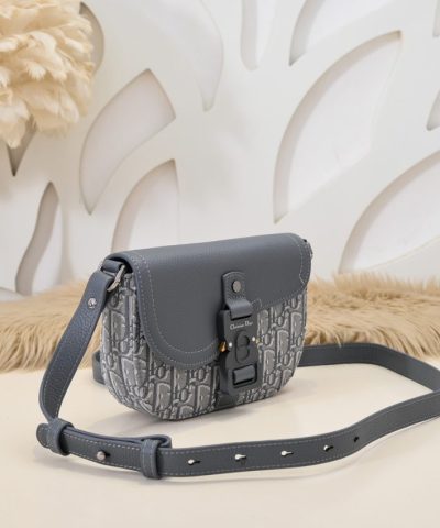Replica Dior Saddle Messenger Bag Oblique Grey