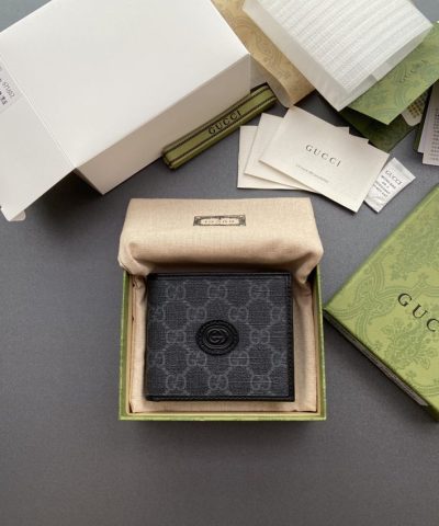 Replica Gucci Interlocking Wallet Black