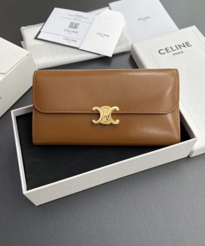 Celine Triumphe Long Wallet Brown - high-end replica designer purse