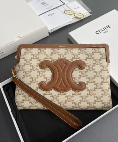 Celine Triumphe Clutch White - high-end replica designer purse
