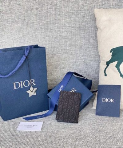 Replica Dior Bi Fold Card Holder Black - 1:1 premium replica handbag