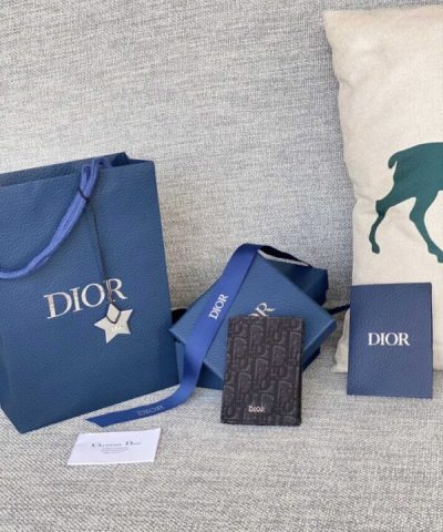 Replica Dior Bi Fold Card Holder Black - premium superclone handbag