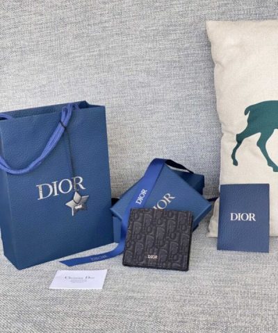 Replica Dior Jacquard Wallet Black - premium superclone handbag