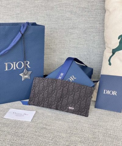 Replica Dior Jacquard Wallet Black - elite factory replica handbag