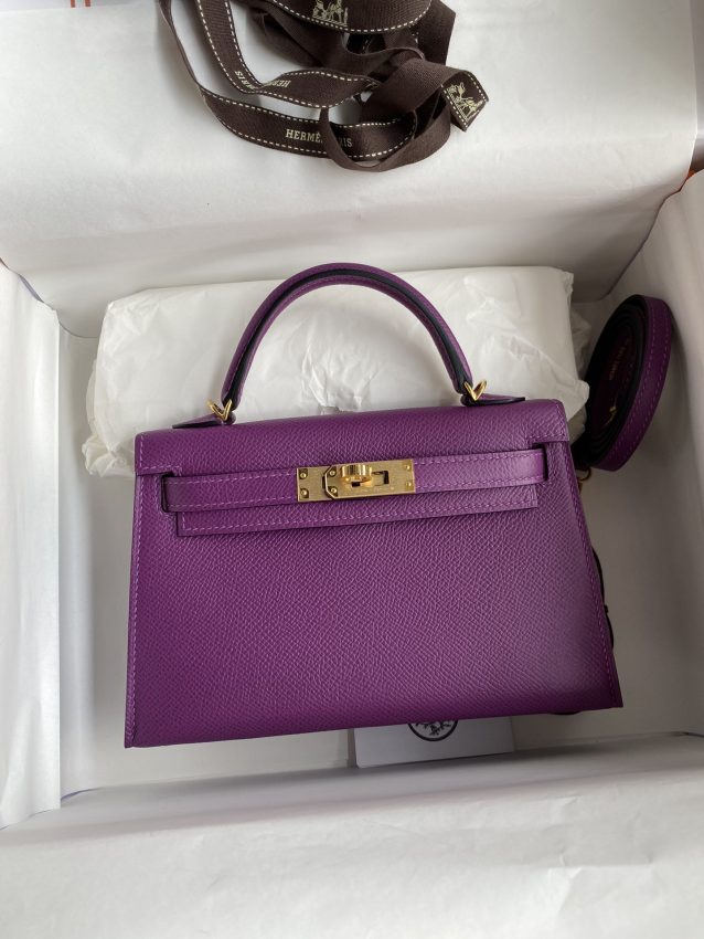 Replica Hermès Kelly Epsom Anemone Purple