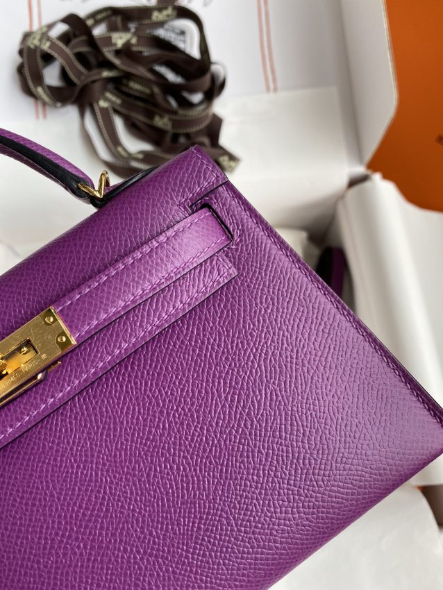 Replica Hermès Kelly Epsom Anemone Purple - affordable luxury replica bag