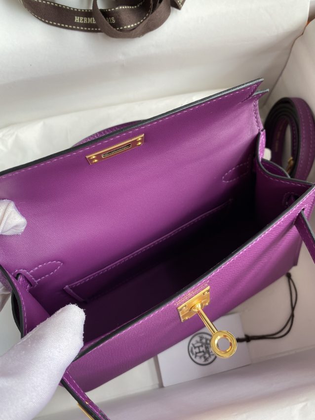 Replica Hermès Kelly Epsom Anemone Purple