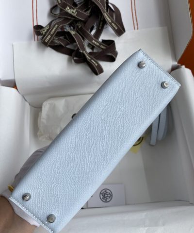 Replica Hermès Kelly Epsom Haze Blue - affordable luxury replica bag