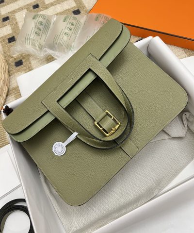 Replica Hermès Halzan Green