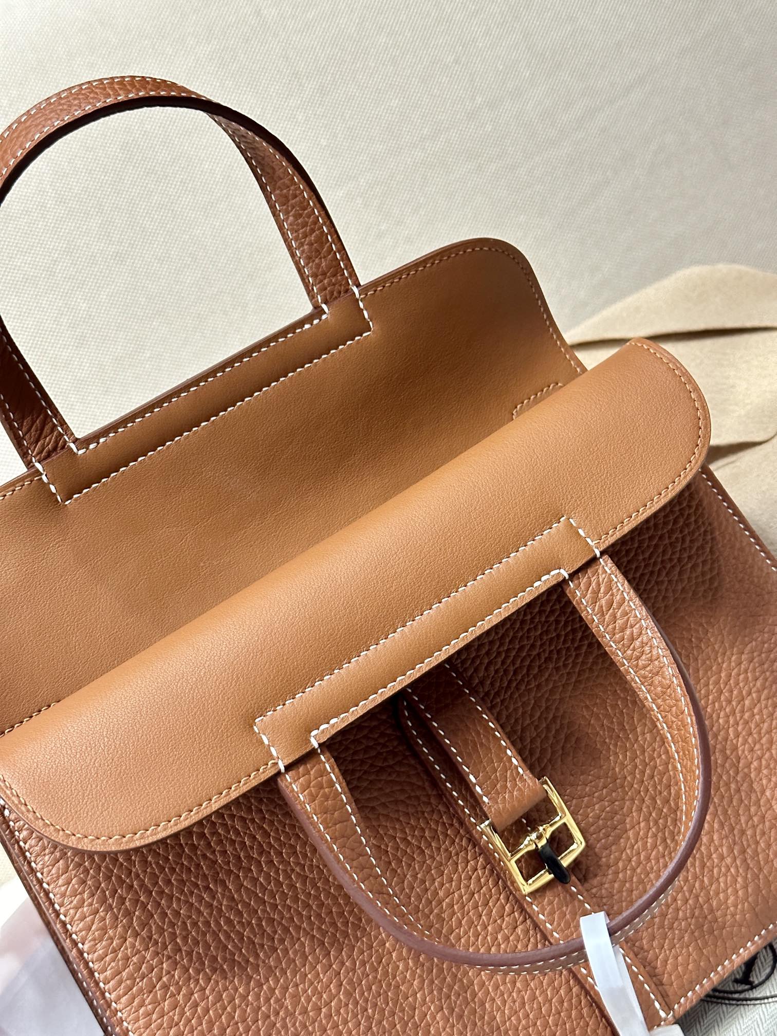 Replica Hermès Halzan Brown - premium superclone handbag