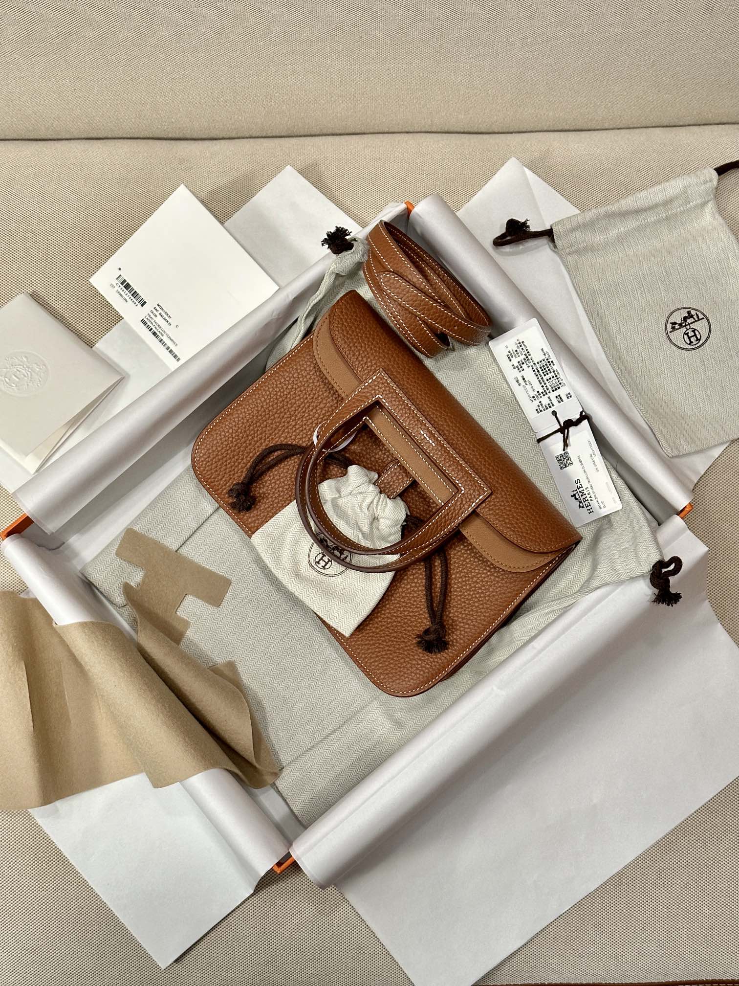 Replica Hermès Halzan Brown - high-end replica designer purse