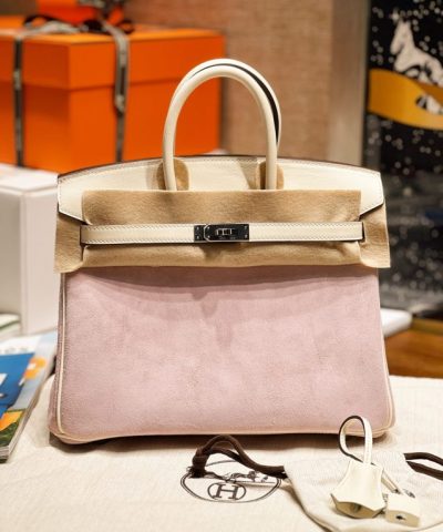 Replica Hermès Birkin Pink Suede - 1:1 premium replica handbag