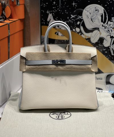 Replica Hermès Birkin Haze Blue Cream White