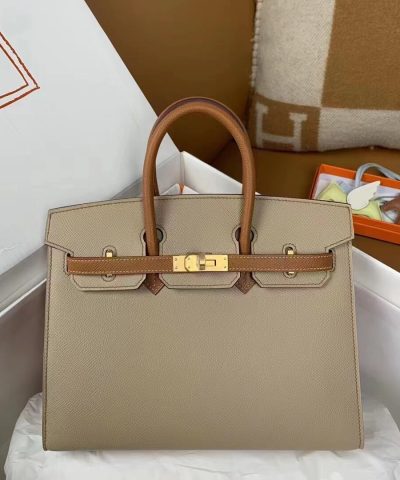 Replica Hermès Birkin Trench Brown Frosted - 1:1 premium replica handbag