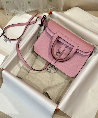 Replica Hermès Halzan Pink - affordable luxury replica bag