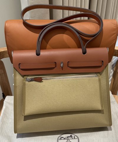 Replica Hermès Herbag 31Cm Brown Canvas