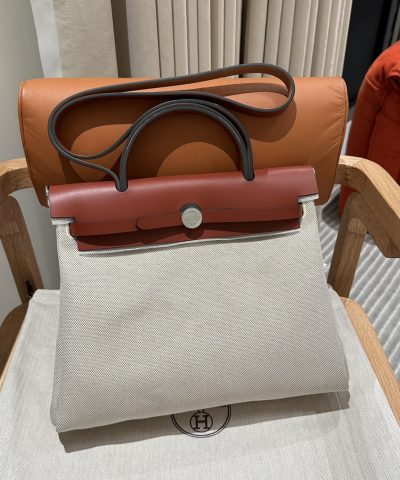 Replica Hermès Herbag 31Cm Beige Red