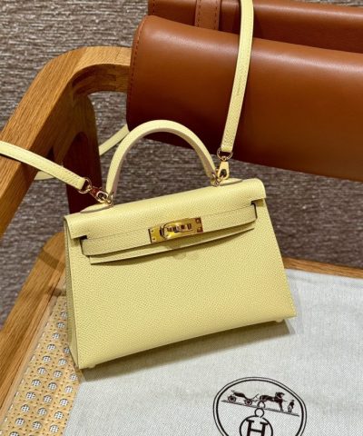 Replica Hermès Kelly Jaune Poussin - 1:1 premium replica handbag
