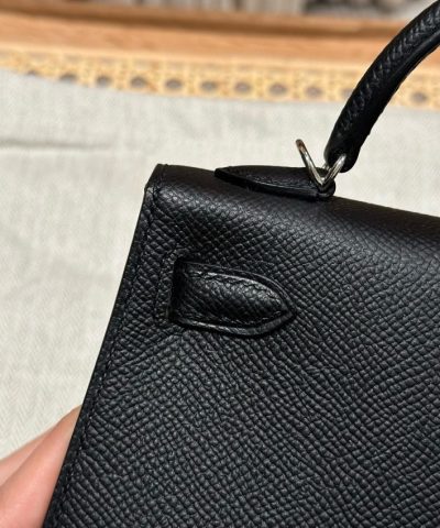 Replica Hermès Kelly Black Epsom Silver - affordable luxury replica bag