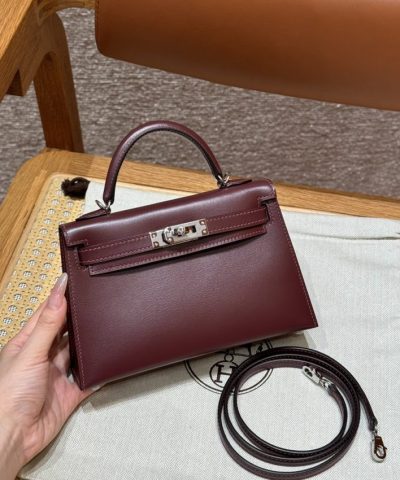 Replica Hermès Kelly Rouge Box Silver